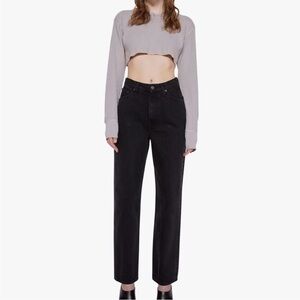 MOTHER SNACKS! high waisted double stack hover jeans smacking good black size 25